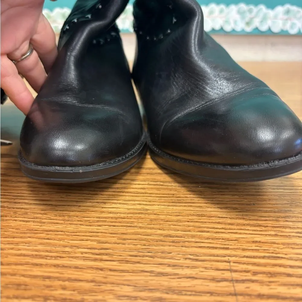 Sam Edelman Black Leather Knee-High Boots w studded accents, gorgeous 🤩